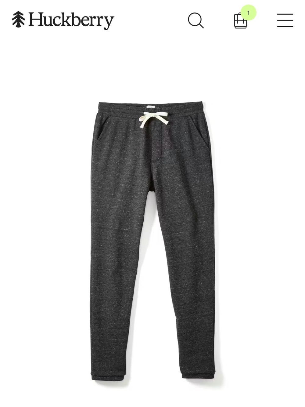 Huckberry Flint and Tinder - Large- Charcoal Heather Drawstring Joggers